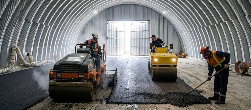 Особенности асфальтирования ангаров и гаражей: работа в закрытых помещениях